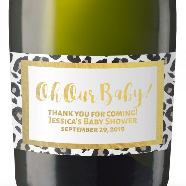 Oh Our Baby Personalized Mini Champagne Bottle Label Stickers For