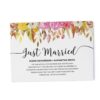 Just Married Eloped Cards Announcement Cards, Floral with Gold Glitter Announcements elopement104