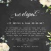 "We Eloped" Cards, Chalkboard Floral Elopement Announcements, Elopement Announcement Cards elopement160