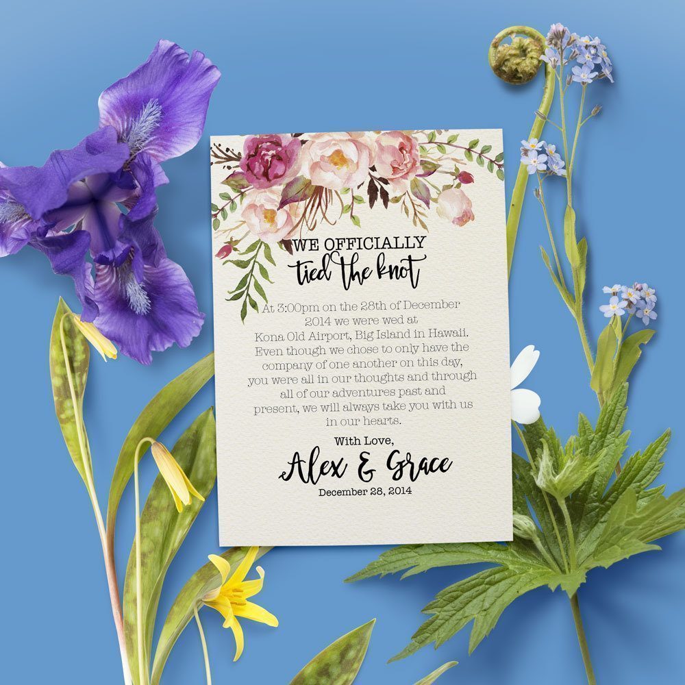 We Officially Tied The Knot Elopement Announcement Cards, Elopement Cards elopement18