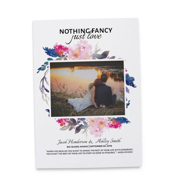 Nothing Fancy Just Love, We Eloped Elopement Cards, Add Your Own Photo Cards elopement99