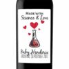 "Science and Love" Wine Bottle Label Stickers Pregnancy Announcement, Baby Announcement Wine bwinelabel14