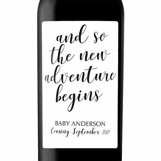 "New Adventure Begins" Wine Bottle Label Stickers