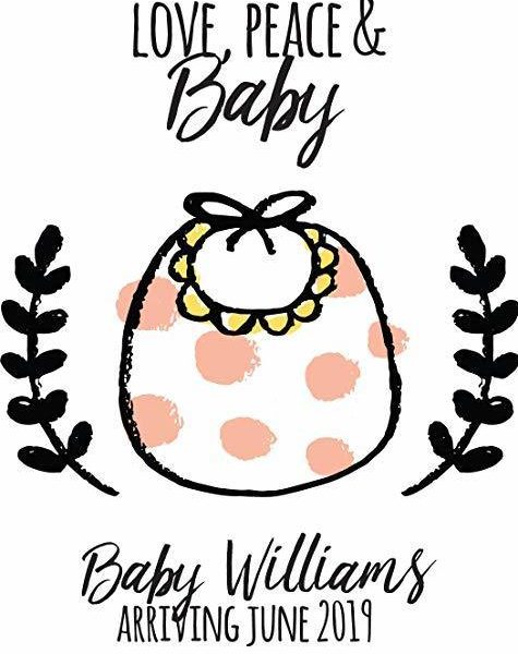 "Love, Peace and Baby" Wine Bottle Label Stickers Pregnancy Announcement, Baby Announcement Wine  -   bwinelabel53