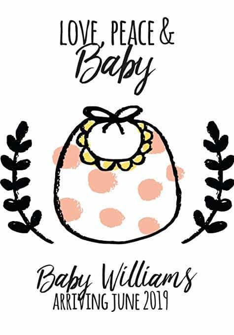 "Love, Peace and Baby" Wine Bottle Label Stickers Pregnancy Announcement, Baby Announcement Wine  -   bwinelabel53