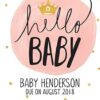 "Hello Baby Princess" Wine Bottle Label Stickers