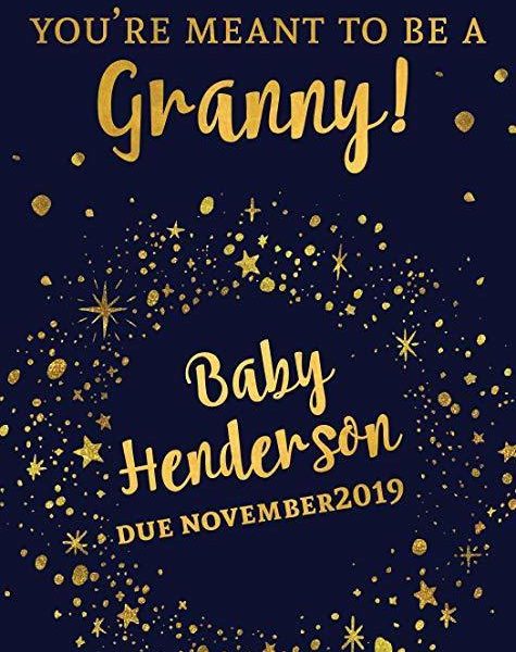 "Meant to be a Granny!" Wine Bottle Label Stickers Pregnancy Announcement, Baby Announcement Wine  -   bwinelabel57