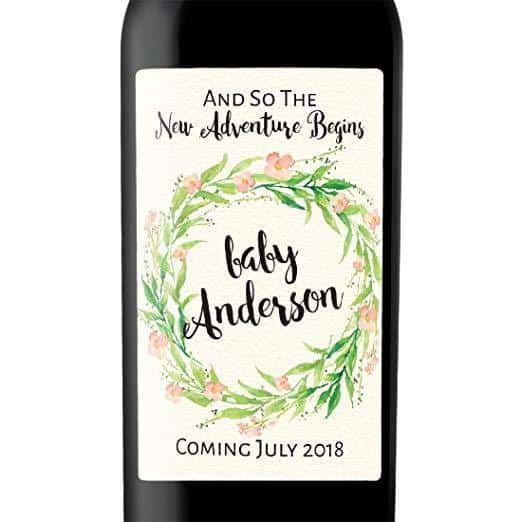 "Baby Shower" Wine Bottle Label Stickers Pregnancy Announcement, Baby Announcement Wine bwinelabel21