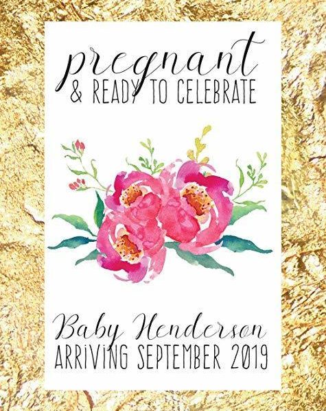 "Pregnant and Ready to Celebrate" Wine Bottle Label Stickers Pregnancy Announcement, Baby Announcement Wine  -   bwinelabel49