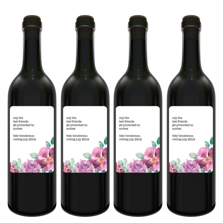Pregnancy Announcement Wine Label Bottle Stickers "Best Friends" Customizable Label Stickers bwinelabel94