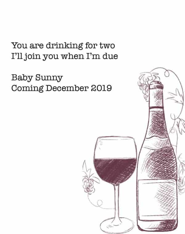 Pregnancy Baby Announcement Wine Label "Join you when I'm Due" by LoveAtEverySight, Customizable Label Stickers bwinelabel96
