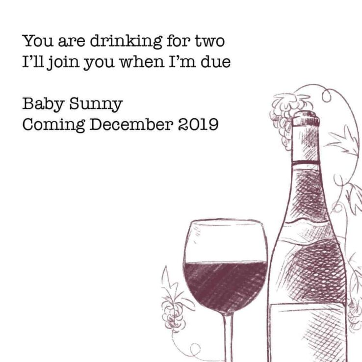 Pregnancy Baby Announcement Wine Label "Join you when I'm Due" by LoveAtEverySight, Customizable Label Stickers bwinelabel96