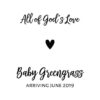 Upcoming Motherhood & Baby Announcement Wine Label Stickers, "All of God's Love", Future Mommy and Baby Celebration bwinelabel98