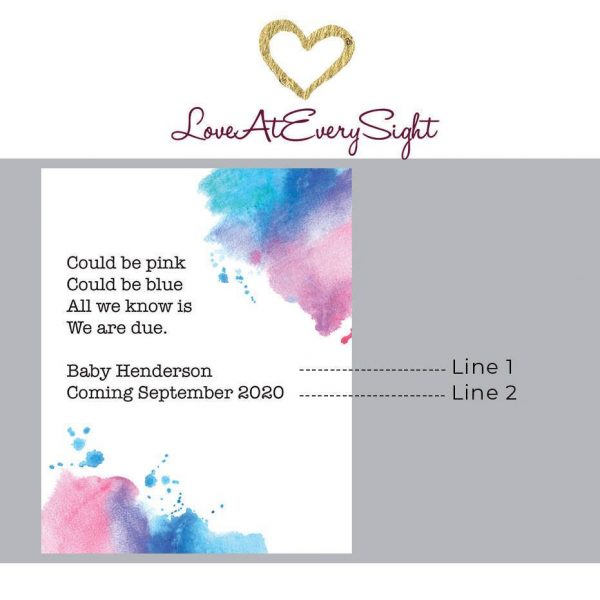 Pregnancy Baby Announcement Wine Labels "Watercolor mist", Upcomming motherhood, Customizable Label Stickers bwinelabel90