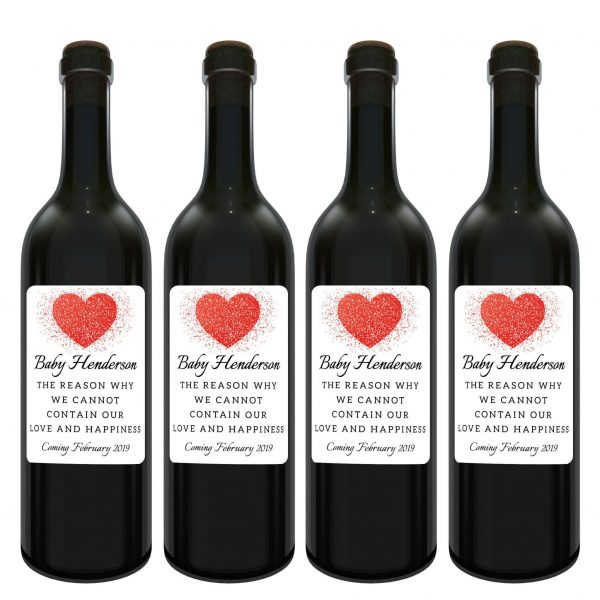 The reason Why! Baby Announcement Wine Label Bottle Stickers, Upcoming Motherhood, Customizable Label Stickers bwinelabel117