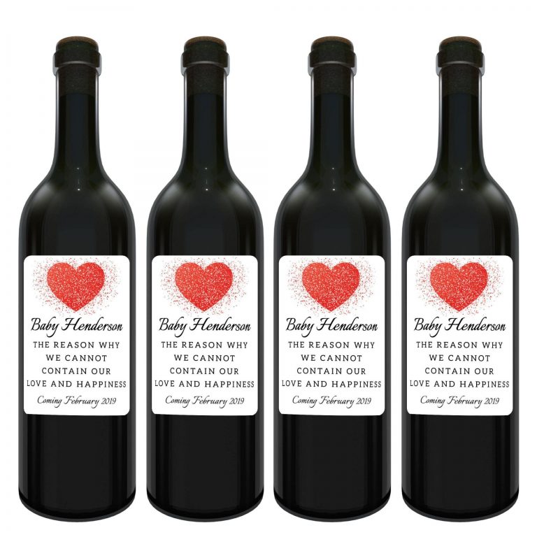 The reason Why! Baby Announcement Wine Label Bottle Stickers, Upcoming Motherhood, Customizable Label Stickers bwinelabel117