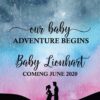 Baby Announcement Wine Label Stickers "Our Baby Adventure Begins", Baby Celebration Custom Bottle Label - Galaxy Theme bwinelabel128
