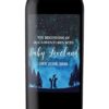 Baby Announcement Wine Label Stickers, "The Beginning of Our Adventures", Baby Celebration Custom Bottle Label, Night Fantasy Sky bwinelabel138