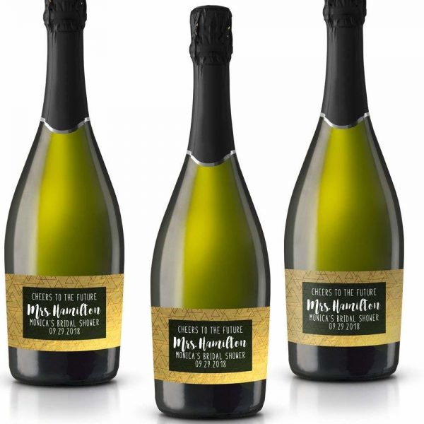 The Future Personalized Mini Champagne Bottle Label Stickers for Bridal Shower, Bachelorette and Engagement Party