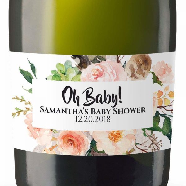 Baby Shower Personalized Mini Champagne Bottle Label Stickers for Baby Shower Party