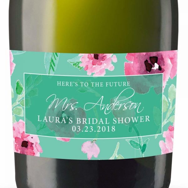 To The Future Personalized Mini Champagne Bottle Label Stickers for Bridal Shower, Bachelorette and Engagement Party