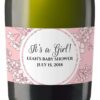 It's A Girl Personalized Mini Champagne Bottle Label Stickers for Baby Shower Party