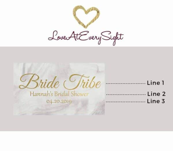 Bride Tribe Mini Personalized Mini Champagne Bottle Label Stickers for Bridal Shower, Bachelorette and Engagement Party