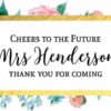 Cheers and Thanks! Mini Champagne Wine Bottle Custom Label Sticker for Wedding Gift, Engagement, Bridal Shower, Bachelorette Party, Elopement Invitation - Specialized Personalized Bespoke Set of 8
