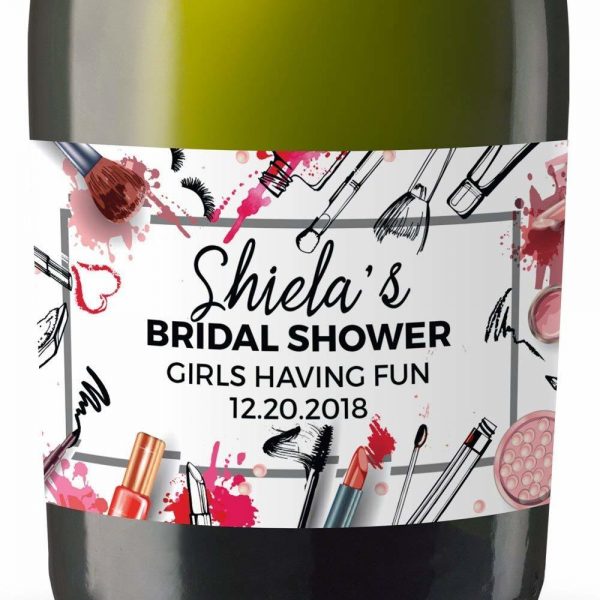 Girls Having Fun Personalized Mini Champagne Bottle Label Stickers for Bridal Shower, Bachelorette and Engagement Party