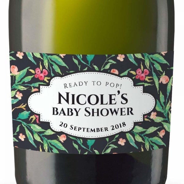 Ready Baby! Personalized Mini Champagne Bottle Label Stickers for Baby Shower Party