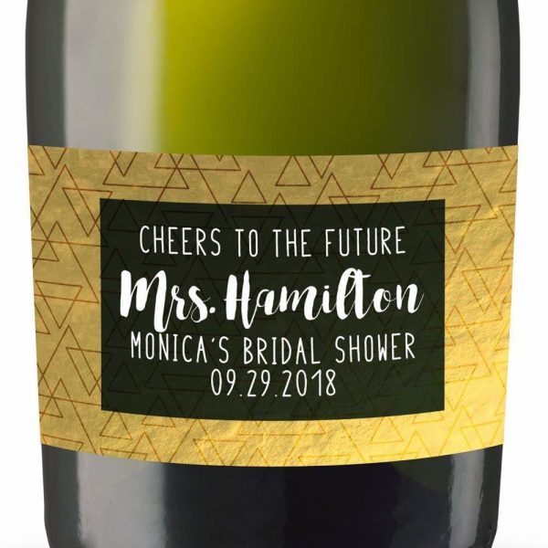 The Future Personalized Mini Champagne Bottle Label Stickers for Bridal Shower, Bachelorette and Engagement Party