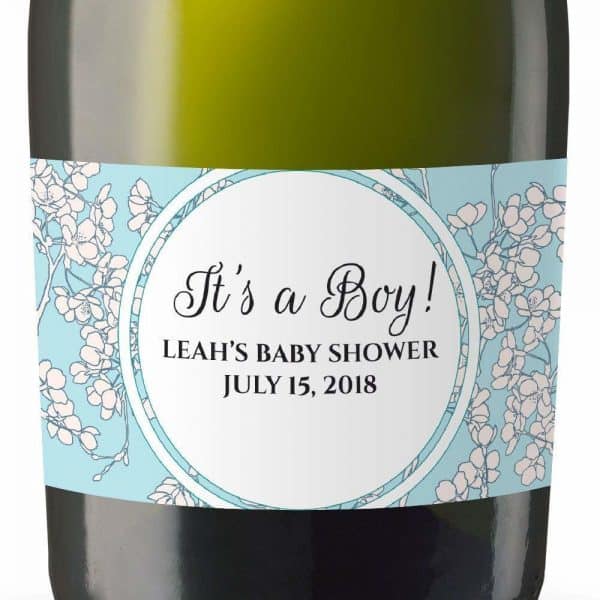 It's A Boy! Personalized Mini Champagne Bottle Label Stickers for Baby Shower Party