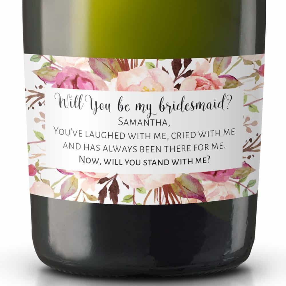 Maid Of Honor Mini Champagne Wine Bottle Custom Label Sticker - Will You Be My Bridesmaid, Matron & Maiden of Honor Proposal Gift, Bridal Shower Party - Specialized Personalized Bespoke Set of 8 Maid Of Honor Mini Champagne Wine Bottle Custom Label Sticker - Will You Be My Bridesmaid, Matron & Maiden of Honor Proposal Gift, Bridal Shower Party - Specialized Personalized Bespoke Set of 8