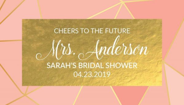 Cheers To Future Personalized Mini Champagne Bottle Label Stickers for Bridal Shower, Bachelorette and Engagement Party