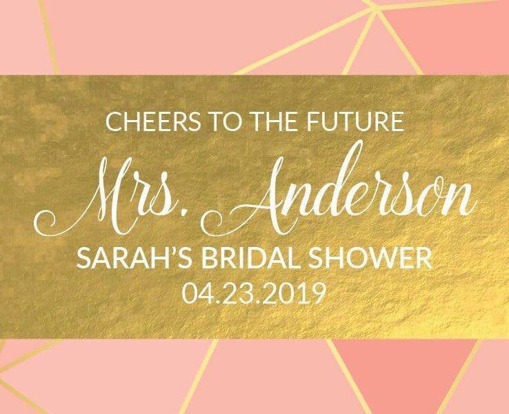 Cheers To Future Personalized Mini Champagne Bottle Label Stickers for Bridal Shower, Bachelorette and Engagement Party
