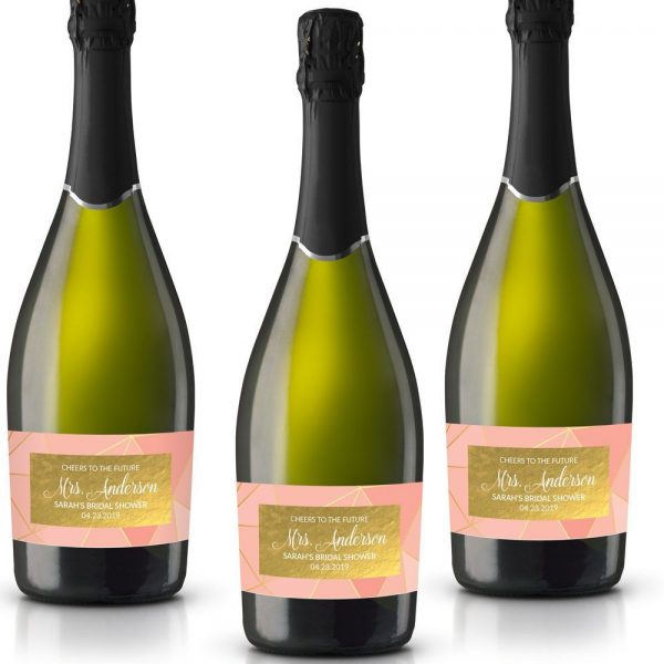 Cheers To Future Personalized Mini Champagne Bottle Label Stickers for Bridal Shower, Bachelorette and Engagement Party