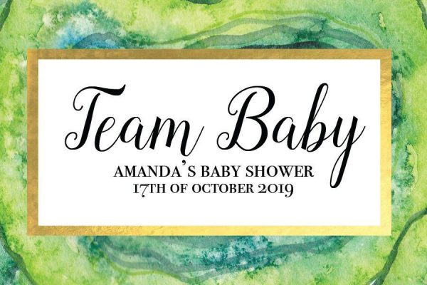 Team Baby Personalized Mini Champagne Bottle Label Stickers for Baby Shower Party
