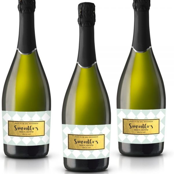 Your Bridal Shower Personalized Mini Champagne Bottle Label Stickers for Bridal Shower, Bachelorette and Engagement Party