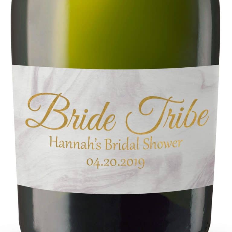 Bride Tribe Gift Personalized Mini Champagne Bottle Label Stickers for Bridal Shower, Bachelorette and Engagement Party