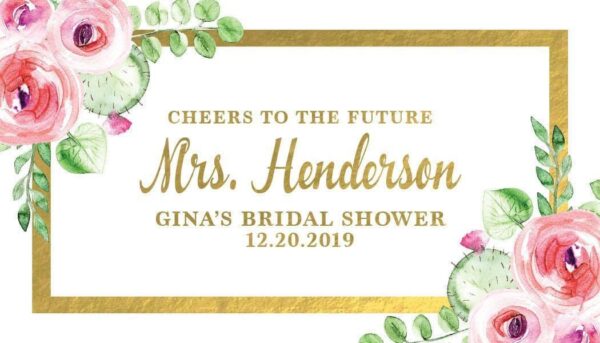 Bridal Shower Personalized Mini Champagne Bottle Label Stickers for Bridal Shower, Bachelorette and Engagement Party