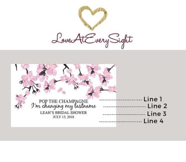 The Champagne Personalized Mini Champagne Bottle Label Stickers for Bridal Shower, Bachelorette and Engagement Party