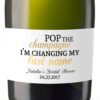 Pop The Champagne Personalized Mini Champagne Bottle Label Stickers for Bridal Shower, Bachelorette and Engagement Party