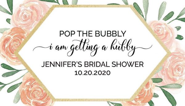 Pop the Bubbly...!, Mini Champagne Bottle Labels for Bridal Shower, Bridal Shower Mini Champagne Bottle Labels, Custom Champagne Label mn167