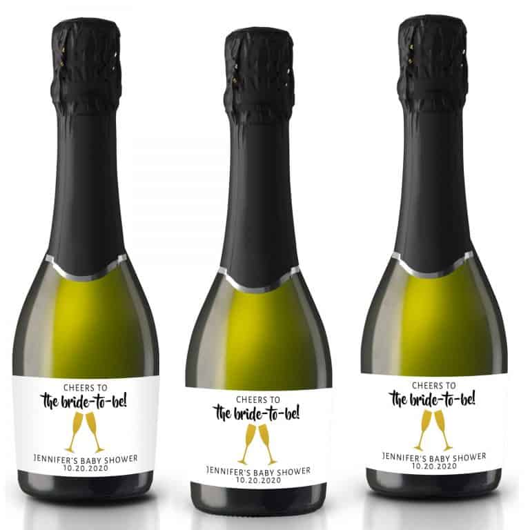 Bride-to-Be Mini Champagne Bottle Label, Custom Bridal Shower Mini Champagne Label, Personalized Mini Champagne Label- Cheers Design mn201