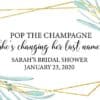 Bridal Shower Mini Champagne Bottle Label, She is changing her last name!, Customized, Personalized Mini Champagne Label- Rose Design MN#184