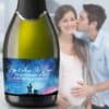 Mini Champagne Pregnancy Label Stickers "Pop it when She Pops!", Custom and Personalized Pregnancy Baby Announcement Label Sticker mn202