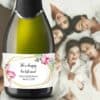 Mini Champagne Pregnancy Label Stickers "Pop it when She Does!", Custom and Personalized Pregnancy Baby Announcement Label Sticker mn214