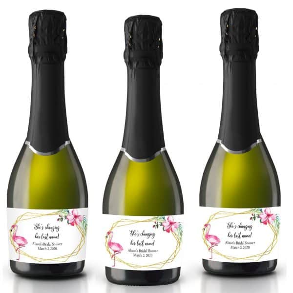 Mini Champagne Pregnancy Label Stickers "Pop it when She Does!", Custom and Personalized Pregnancy Baby Announcement Label Sticker mn214