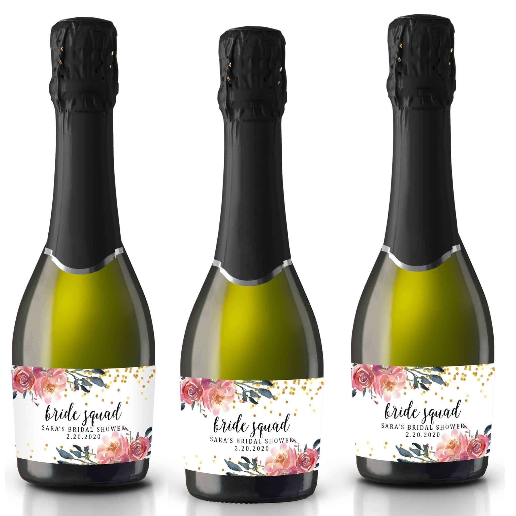Pop it when She Does Mini Champagne Bottle Labels for Baby Shower, Personalized Champagne Bottle
