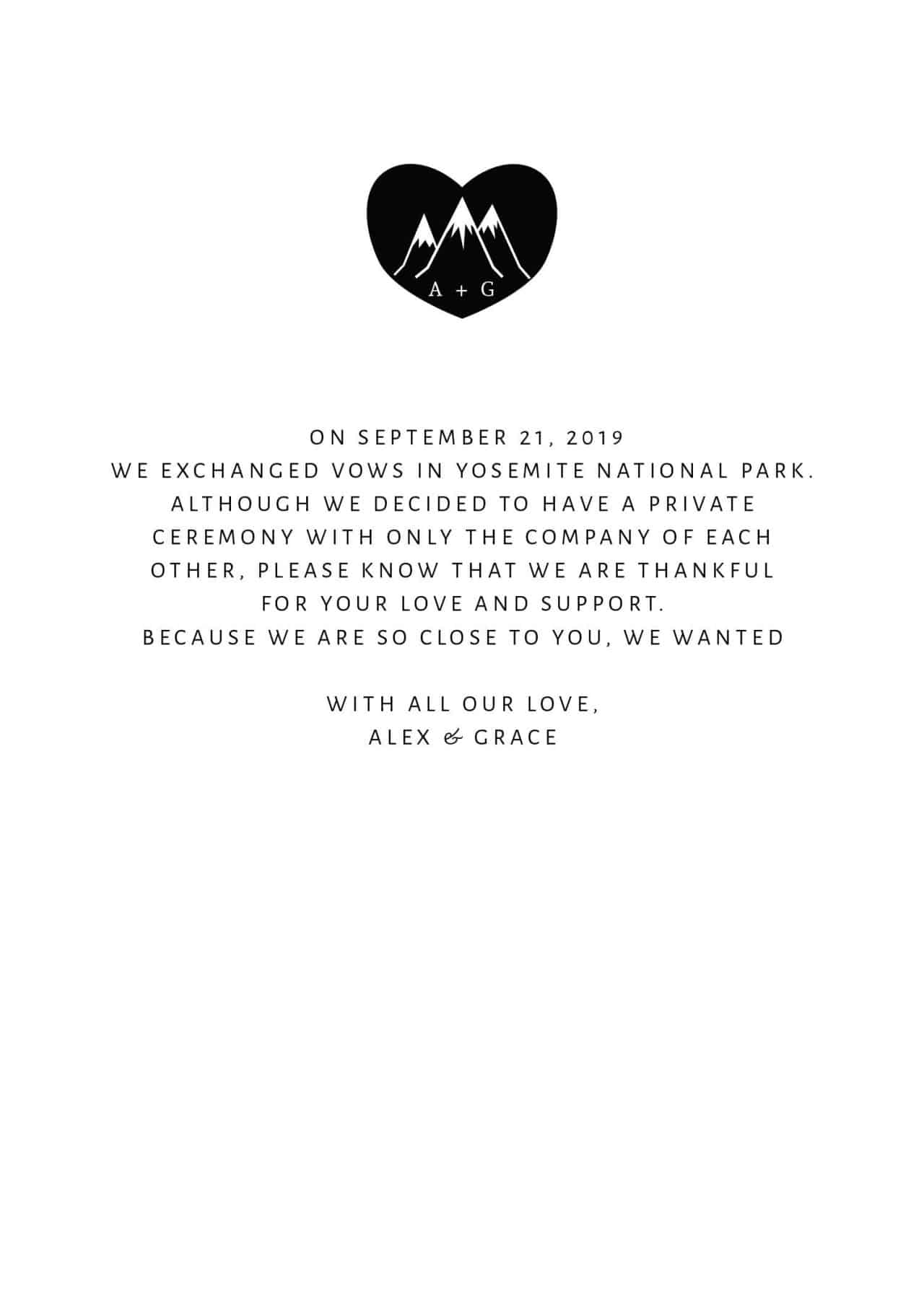 We Eloped, Flat Elopement Announcement Cards with Photos, Personalized